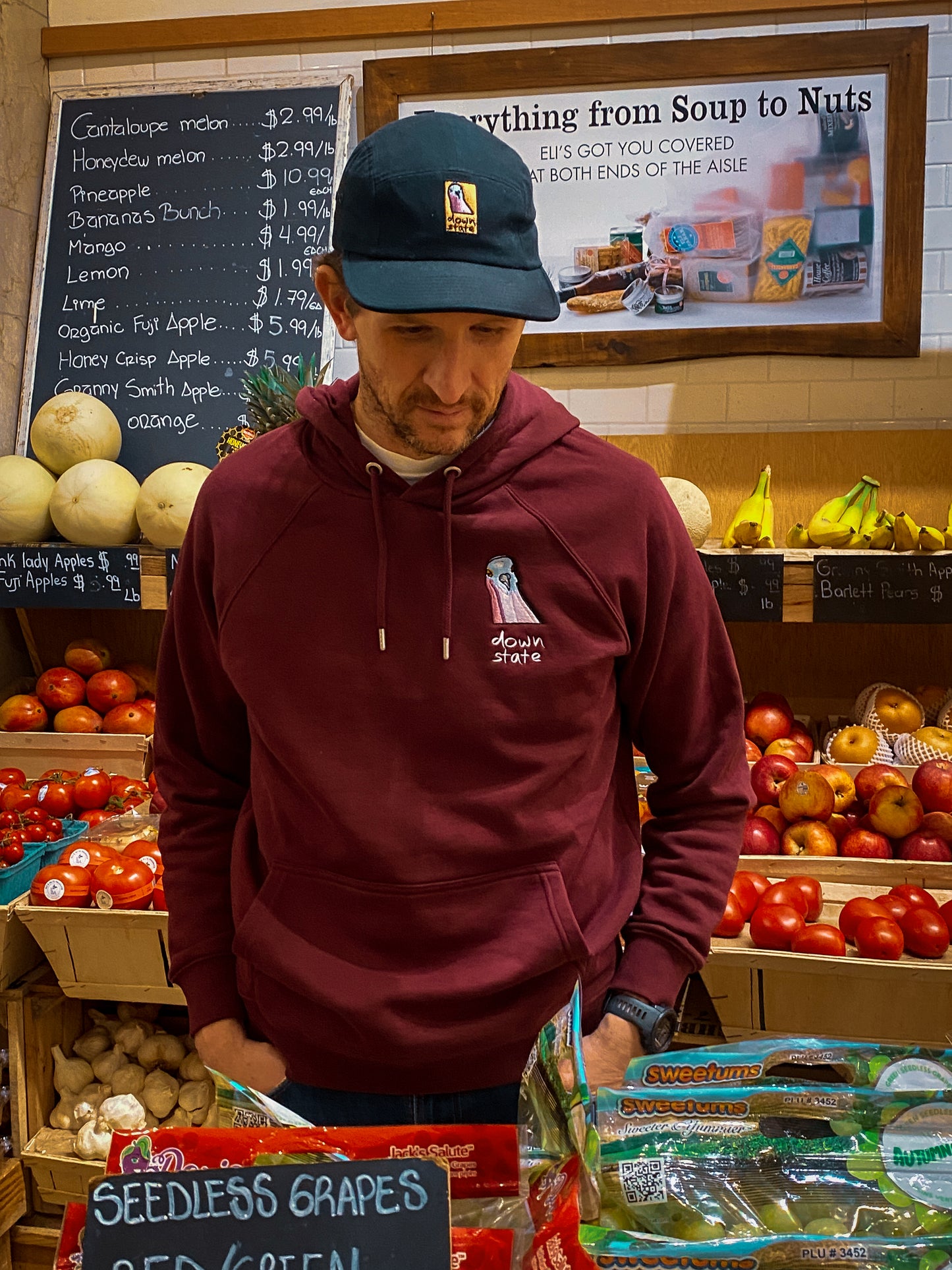 downstate pigeon embroidered hoodie