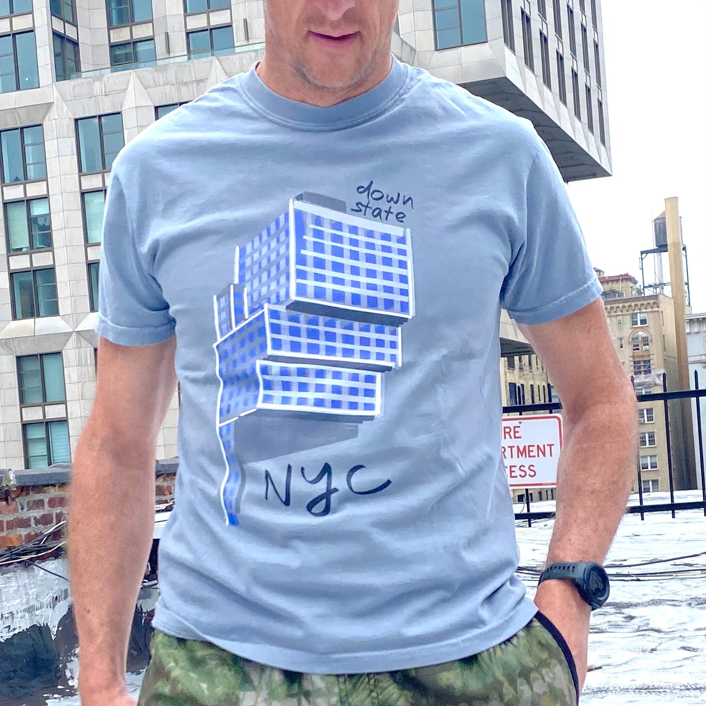 downstate building short sleeve tee