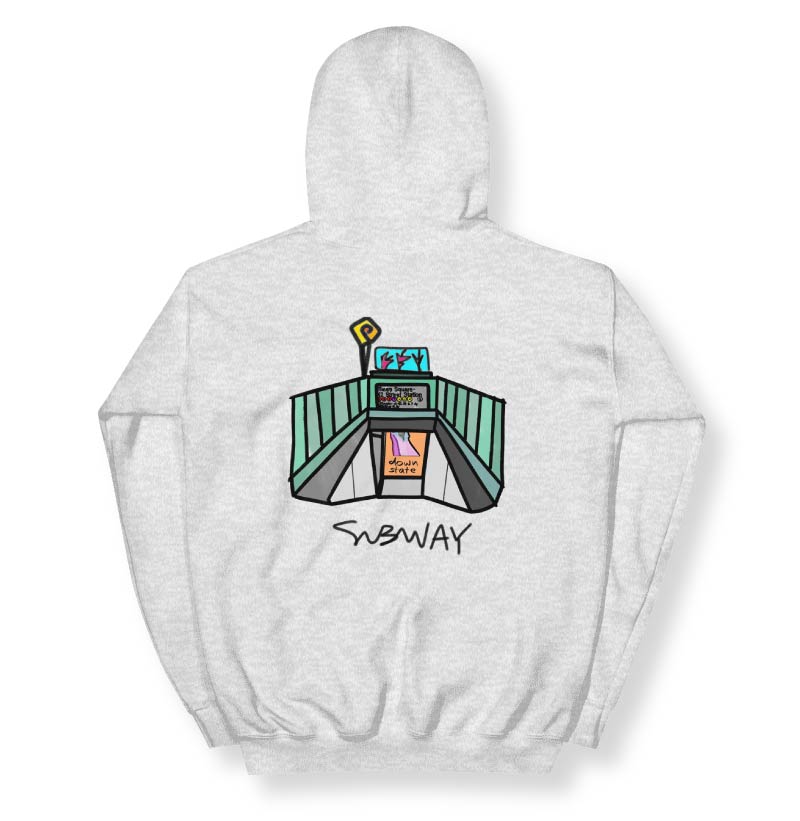 downstate apparel BACK print subway hoodie