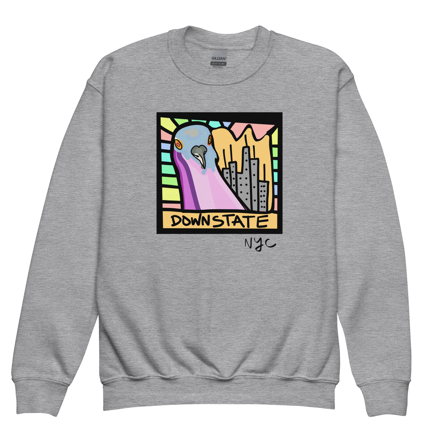 downstate cityscape youth crew neck sweatshirt