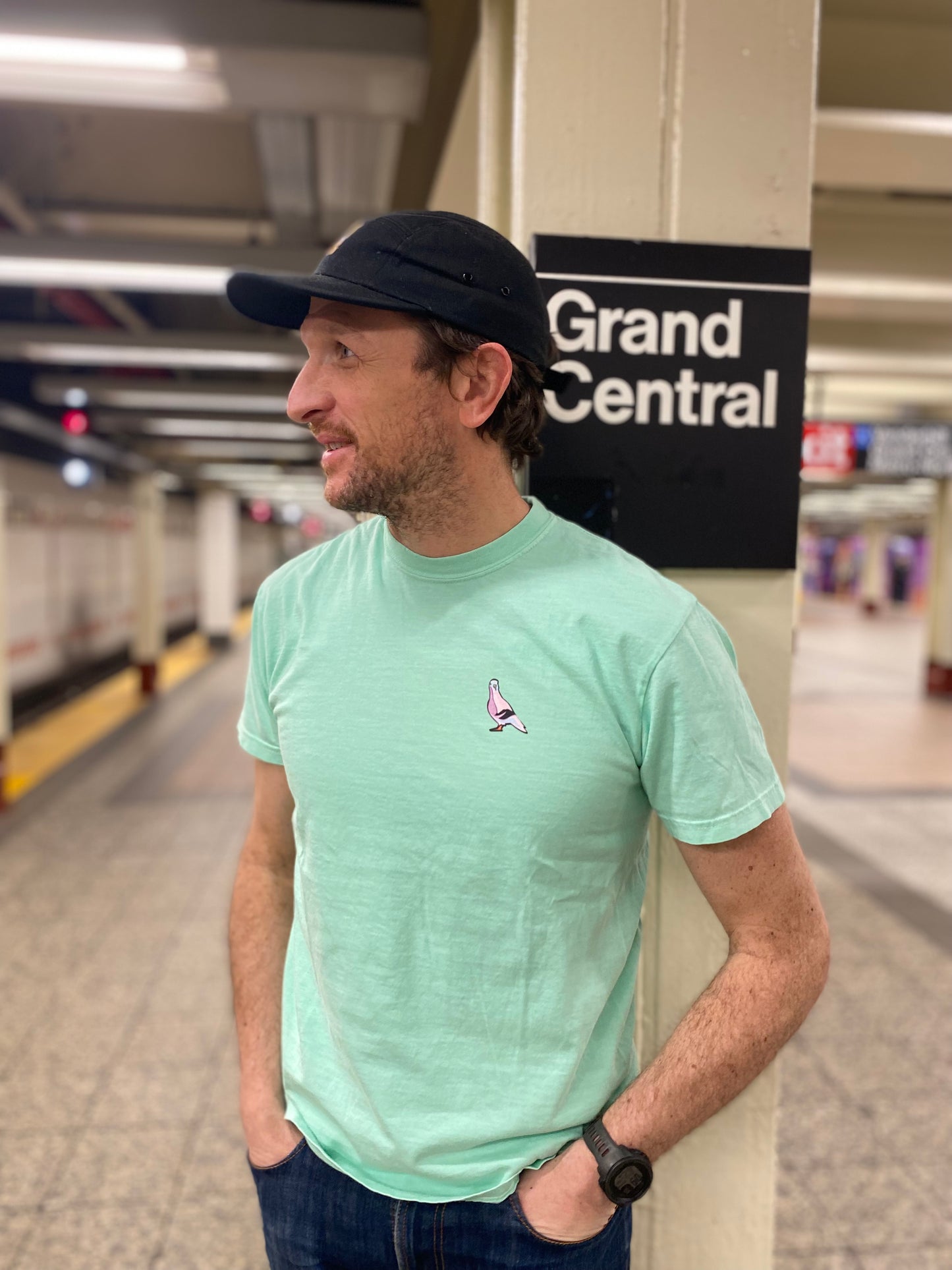 downstate grand central BACK print short sleeve tee