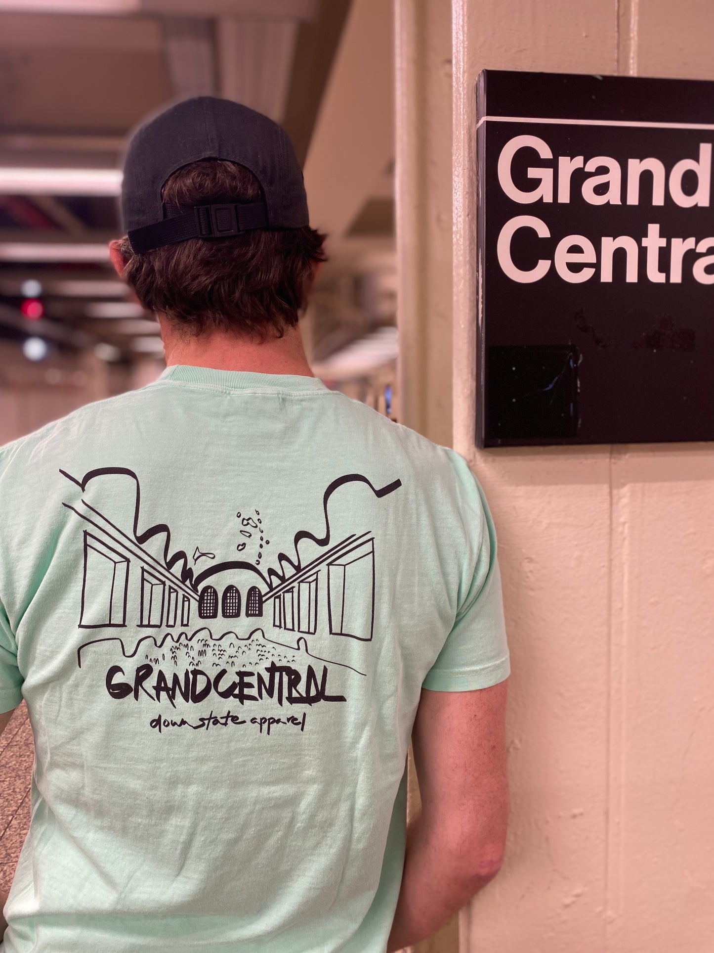 downstate grand central BACK print short sleeve tee