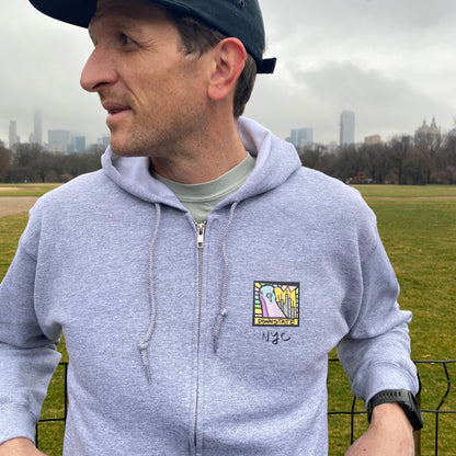 downstate cityscape zip hoodie