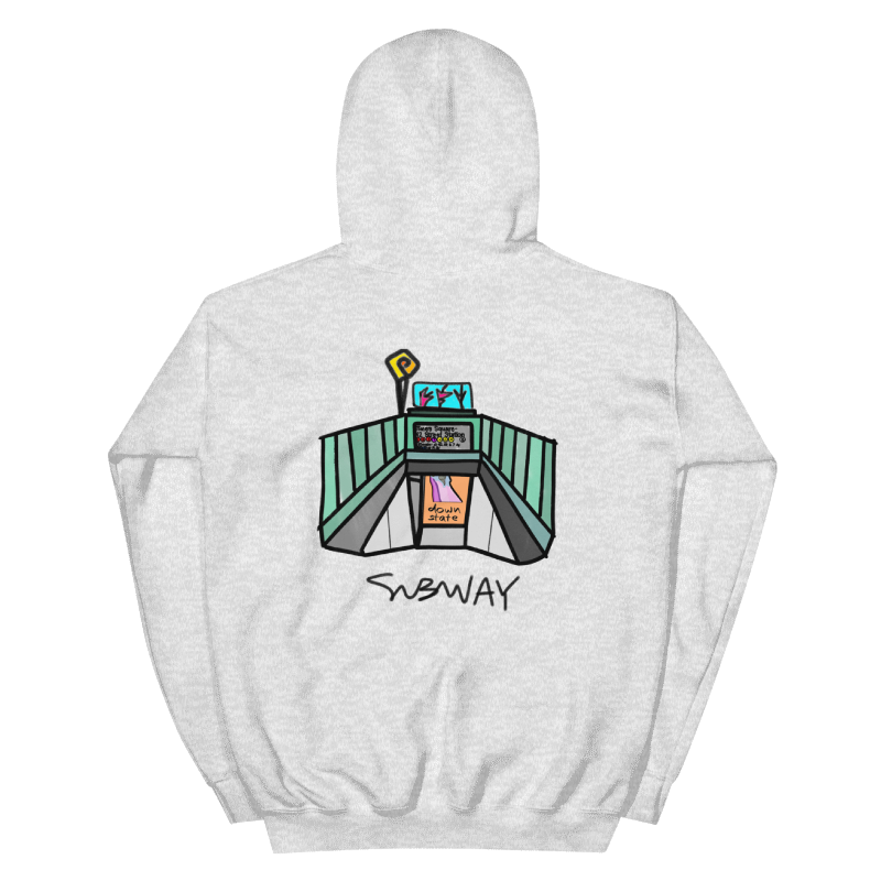 downstate BACK print subway hoodie