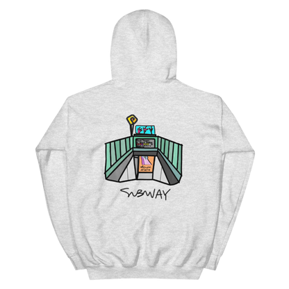 downstate BACK print subway hoodie