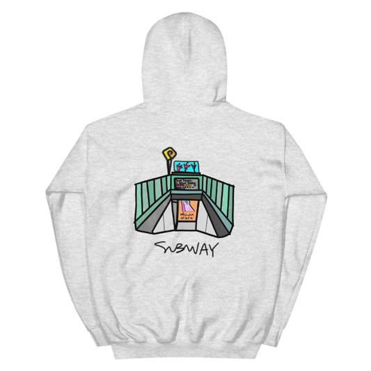 downstate BACK print subway hoodie