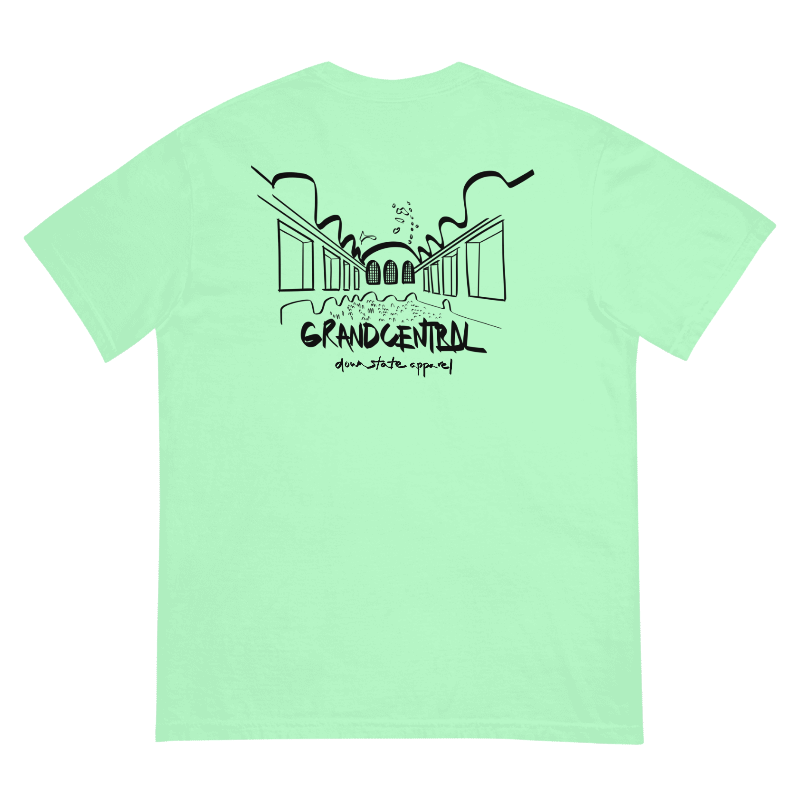 downstate grand central BACK print short sleeve tee