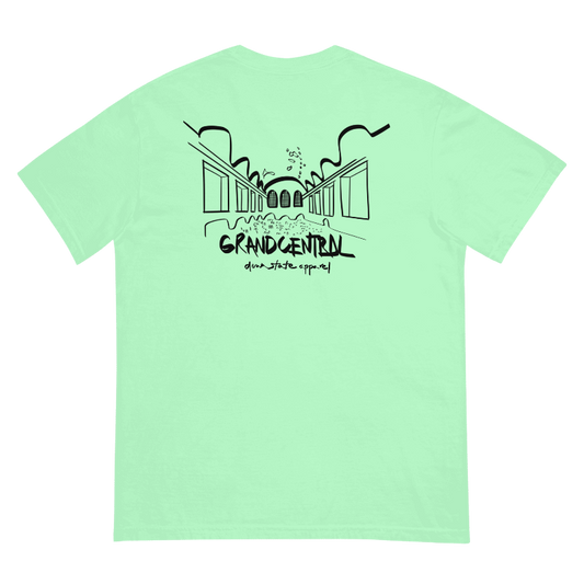 downstate grand central BACK print short sleeve tee