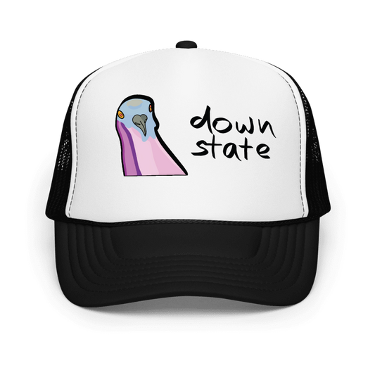 downstate pigeon trucker hat