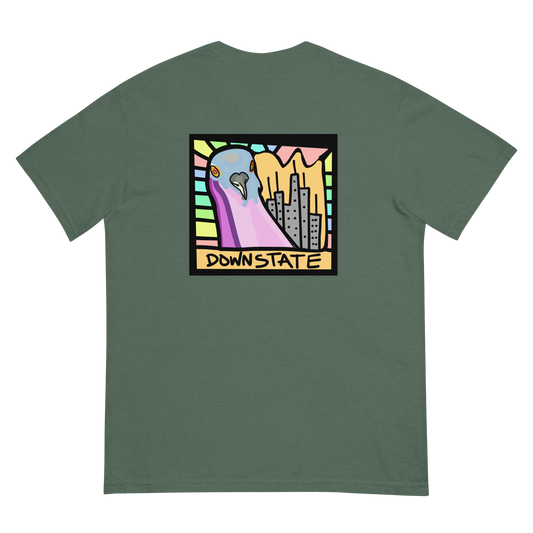 NYC Cityscape Back Print Tee - Blue Spruce